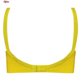 سوتین زنانه دانتل پروانه مدل بدون فنر زرد کد 5055