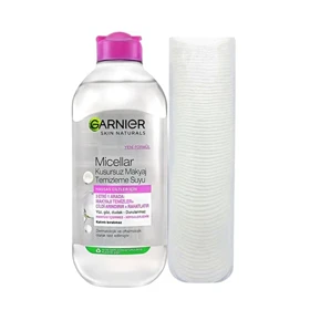 میسلار و پاک کننده آرایش پوست خشک و حساس (صورتی) گارنیر به همراه پد 400 میل