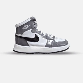 کفش جردن ساق‌دار طوسی سفید ورنی Air Jordan 1 Retro کد 293388