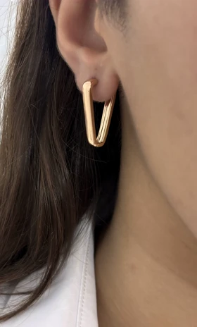 گوشواره آویز مثلثی طلایی ژوپینگ 690 کد 690