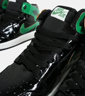 کفش کتانی ساق‌دار مردانه و زنانه مشکی سبز NIKE jordan 1