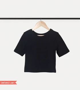 کراپ آستین کوتاه مشکی