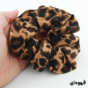 کش مو دخترانه مدل پلنگی حریر (قهوه‌ای)