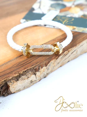 دستبند زنانه چرمی Tifanny & Co کو کدB2225 (سفید)