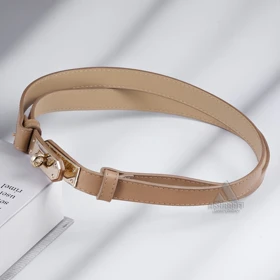 کمربند زنانه هرمس Hermes Kelly Leather Belt BL197 (کرم)