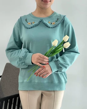 بلوز یقه گلدوزی آستین پف کد 4165