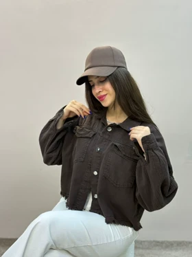 کت جین رنگی آمسو (قهوه ای)