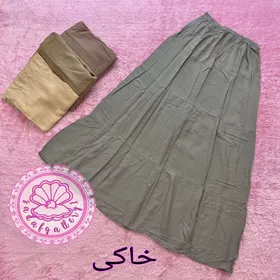 دامن نخی طبقه‌ای پالت رنگی کرم