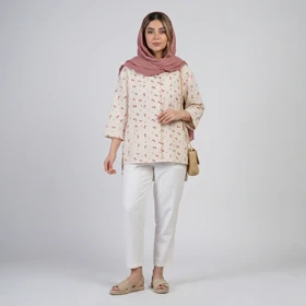 تونیک زنانه لینن نچرال طرح گوزن