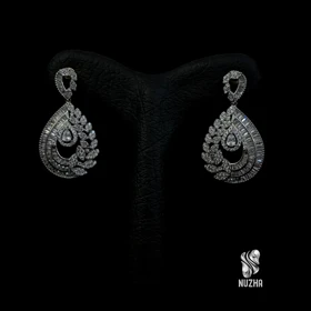 گوشواره جواهری نقره کدgn1029