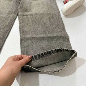 شلوار جین کمرکش زغالی مشکی دخترانه اورجینال