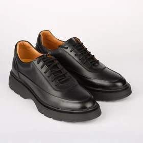 کتانی مردانه چرم طبیعی مدل آناویز چرم (مشکی)