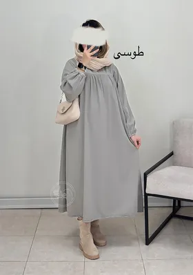 پیراهن مانتویی کتان