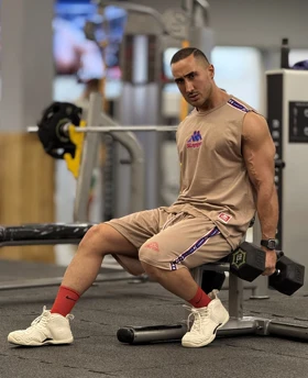 ست رکابی و شلوارک کاپا kappa بسکتبالی بدنسازی کرم