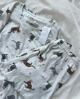 ست طرح‌دار طرح‌دار برمودا نخ و پنبه h&m
