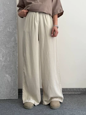 شلوار silk کرم 🍦