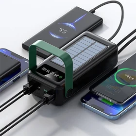 پاوربانک خورشیدی 50000 میلی آمپر گرین لاین مدل GREEN LION SOLAR MAX GL-PB73 GNSLRPB50K