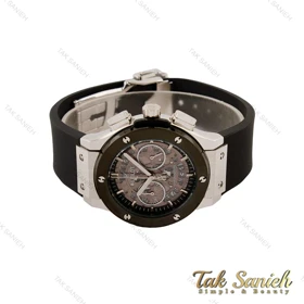 ساعت هابلوت زنانه سه موتوره سیلور مشکی صفحه اسکلتون Hublot-5457-L