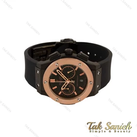 ساعت هابلوت زنانه سه موتوره تمام مشکی زه رزگلد Hublot-4839-L