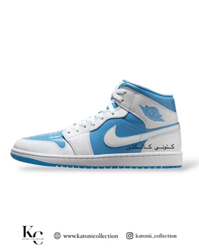 کتانی نایک ایر جردن وان ساق‌دار nike air jordan 1 Mid SE white/legend Blue