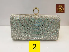 کیف دستی مجلسی نگین شیشه ای