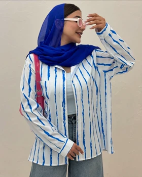 شومیز مانتویی راه‌راه