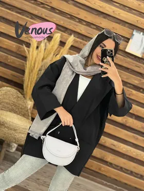 مانتو لینن دودکمه یقه پهن