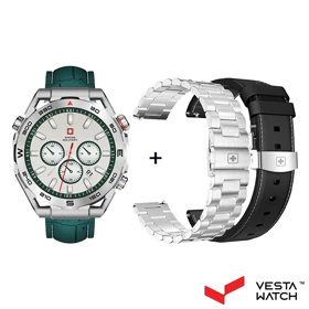 ساعت مچی هوشمند سوئیس میلیتاری SWISS MILITARY مدل SM-W-DOM3-SLF-GRNSIST-2PRESTP