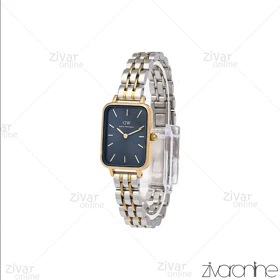 ساعت دنیل ولینگتون زنانه مستطیلی طلایی نقره ای صفحه سرمه ای 107122