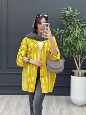 مانتو پانچ راه راه دو خط