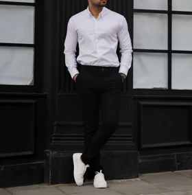 پیراهن سفید پارچه دوشین یقه خرگوشی اعلا پارچه هندی