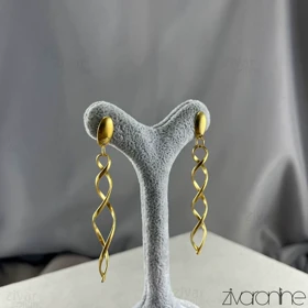 گوشواره زنانه مدل پیچی طلایی 20404