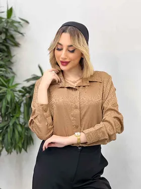 شومیز ساتن طرح دار
