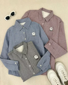 شومیز داخل تمام خز راه راه کد 5432