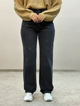 شلوار استیریت جین ذغالی بروسو