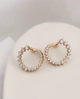گوشواره کلیپسی نگین‌دار فشن ژوپینگ 651