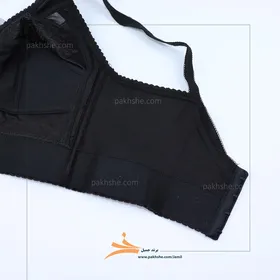 سوتین مشکی کش پهن پرلون گلدوزی شده برند جمیل