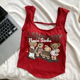 کراپ تاپ عروسک خرسی کد 1764 (قرمز)