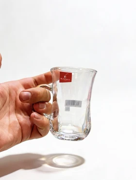 لیوان 6 عددی چای خوری کمر باریک شفاف