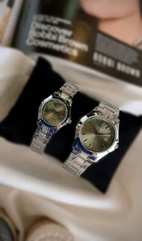 ساعت ست زنانه مردانه کاسیوبنداستیل نقره ای