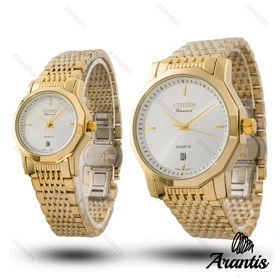 ساعت ست سیتیزن diamond طلایی صفحه سفید s-10222