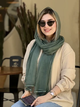 شال حریر شیشه ای نیل کد802 (سبز)