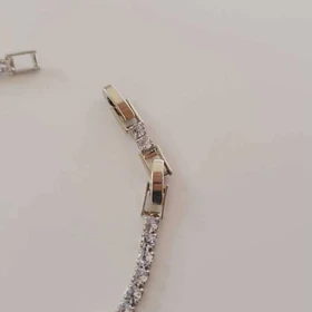 دستبند تنیسی نگین باگتی درشت دو قفله