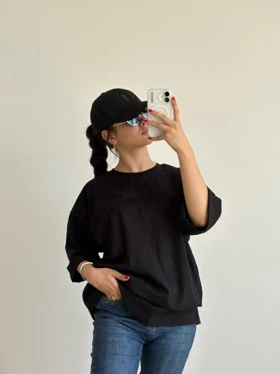 لانگ مشکی ساده هیمه استایلیش