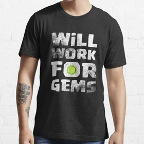 تیشرت با طرح Will Work For Gems کلش اف کلنز کد 16019
