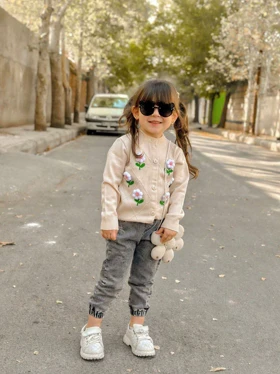 ژاکت بافت گل بابونه