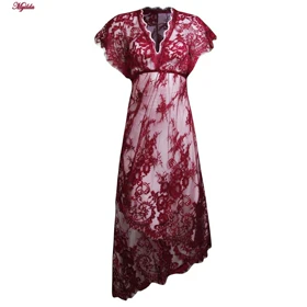 لباس خواب زنانه رنگ زرشکی مدل 5245-1908