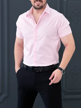 پیراهن ساده 031662 گلبهی
