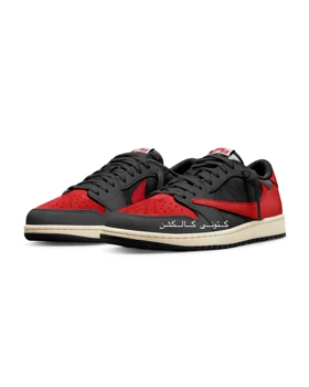 کتانی ویتنامی نایکی ایر جردن وان تراویس اسکات مشکی قرمز Nike Air Jordan 1 Low OG Travis Scott black red