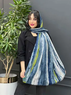 شال حریرنخ آبرنگی خطی